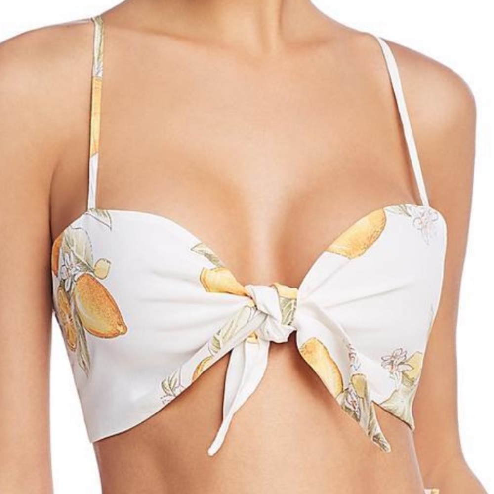 For Love and Lemons Lemonade Tie Front Crop Top